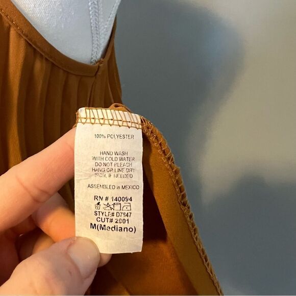 See You Monday Pleated Slip Dress Size Medium in Rust - Picture 6 of 6